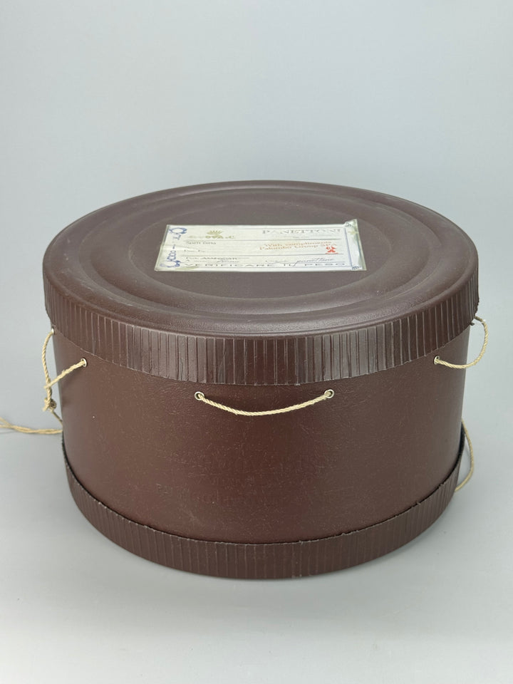 Scatola per Panettone in cartone marrone con etichetta originale vintage