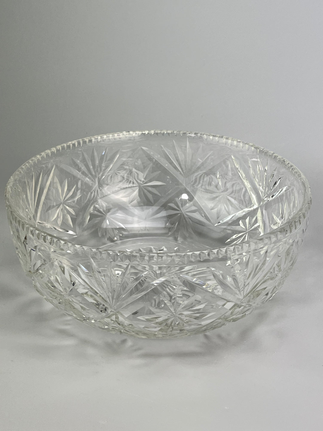 Ciotola centrotavola in cristallo molato decorazione a stella