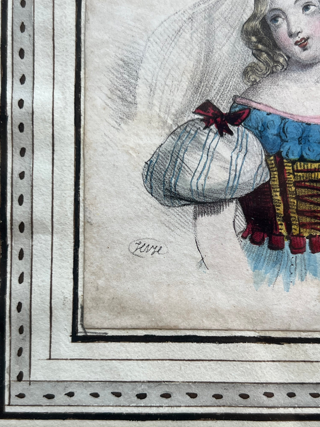 Disegno Figura bimba acquarello '800