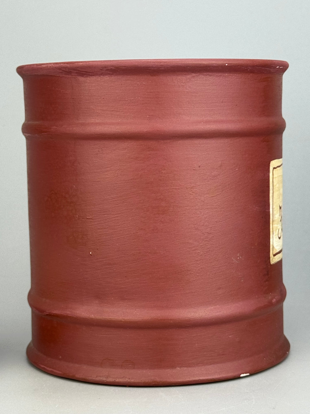 Coppia di Barattoli da Cucina in Ceramica Dipinta a Mano “Farina” e “Zucchero” Stile Rustico