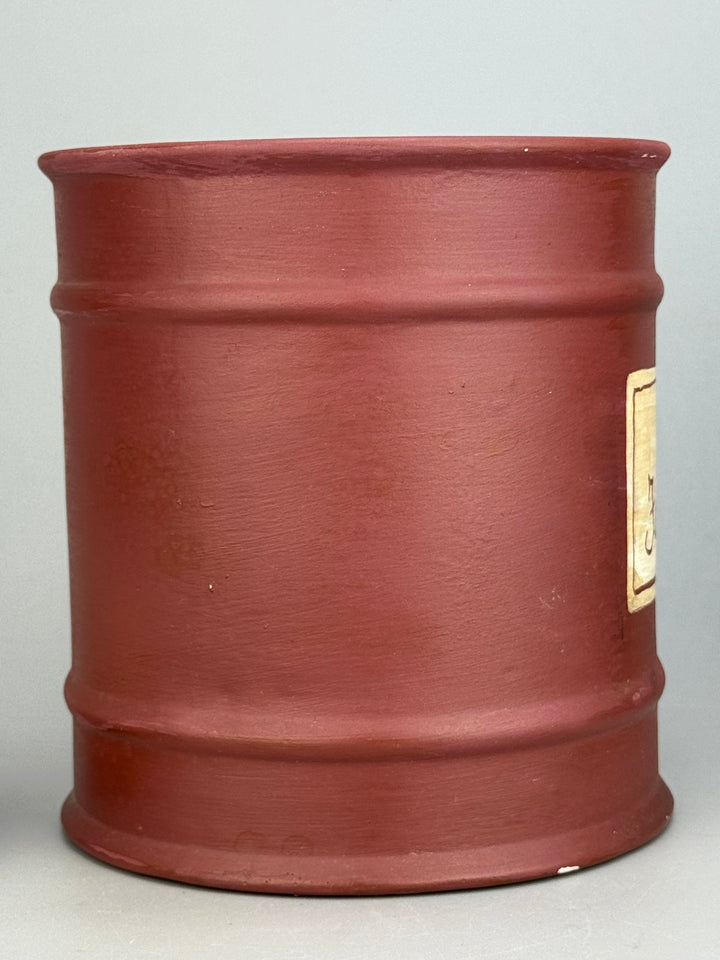 Coppia di Barattoli da Cucina in Ceramica Dipinta a Mano “Farina” e “Zucchero” Stile Rustico