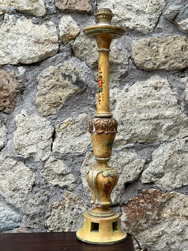 Lampada da tavolo legno dipinto