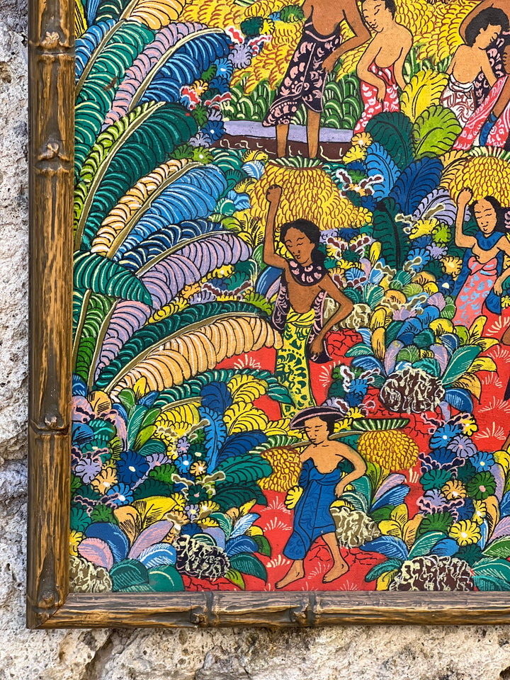 Quadro Balinese paesaggio con figure