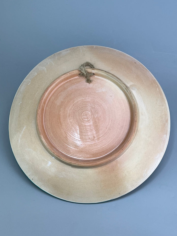 Piatto da parete in ceramica dipinta a mano decoro floreale ispirazione Safi