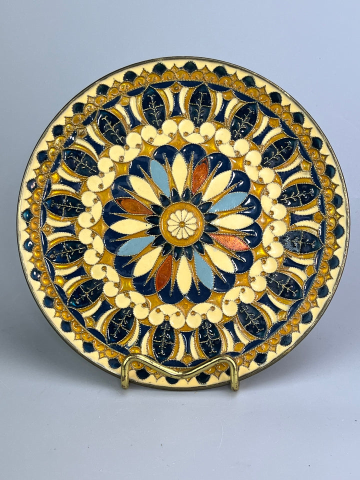 Piatto da parete marocchino in ottone smaltato