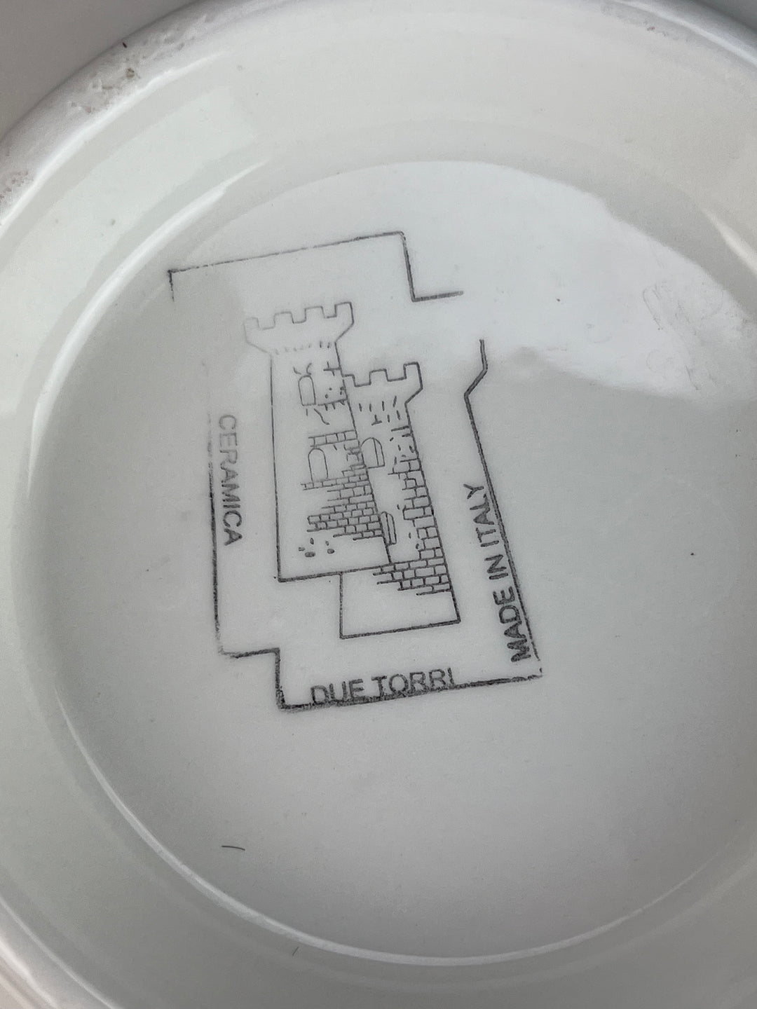 Tris ciotole ceramica due torri decoro frutta
