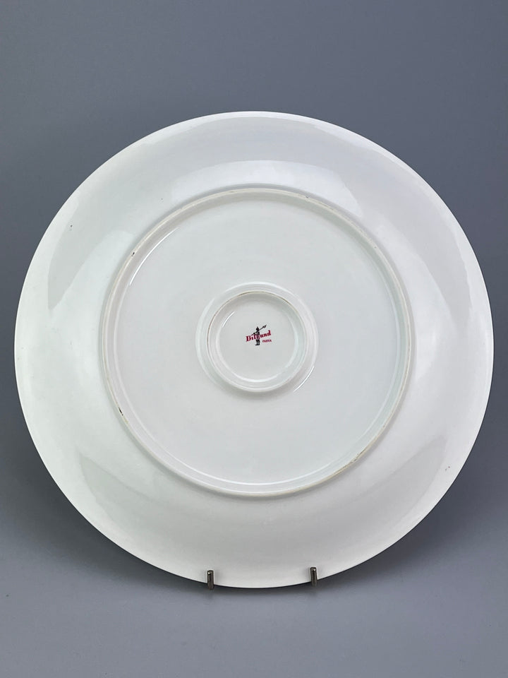 Servizio di piatti 12 persone vintage Dilhand Fabrik fiori celesti e bordo dorato