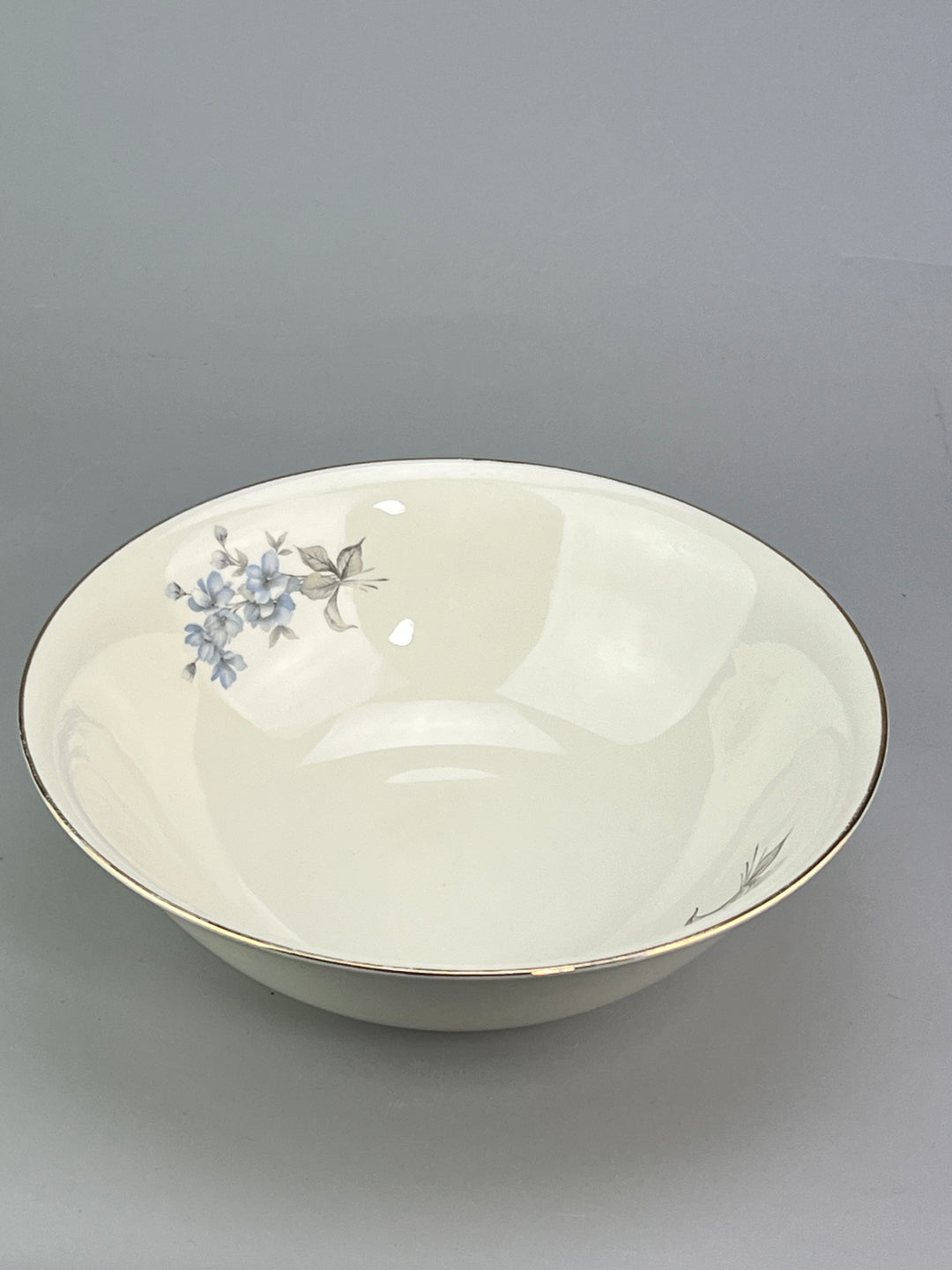 Servizio di piatti 12 persone vintage Dilhand Fabrik fiori celesti e bordo dorato