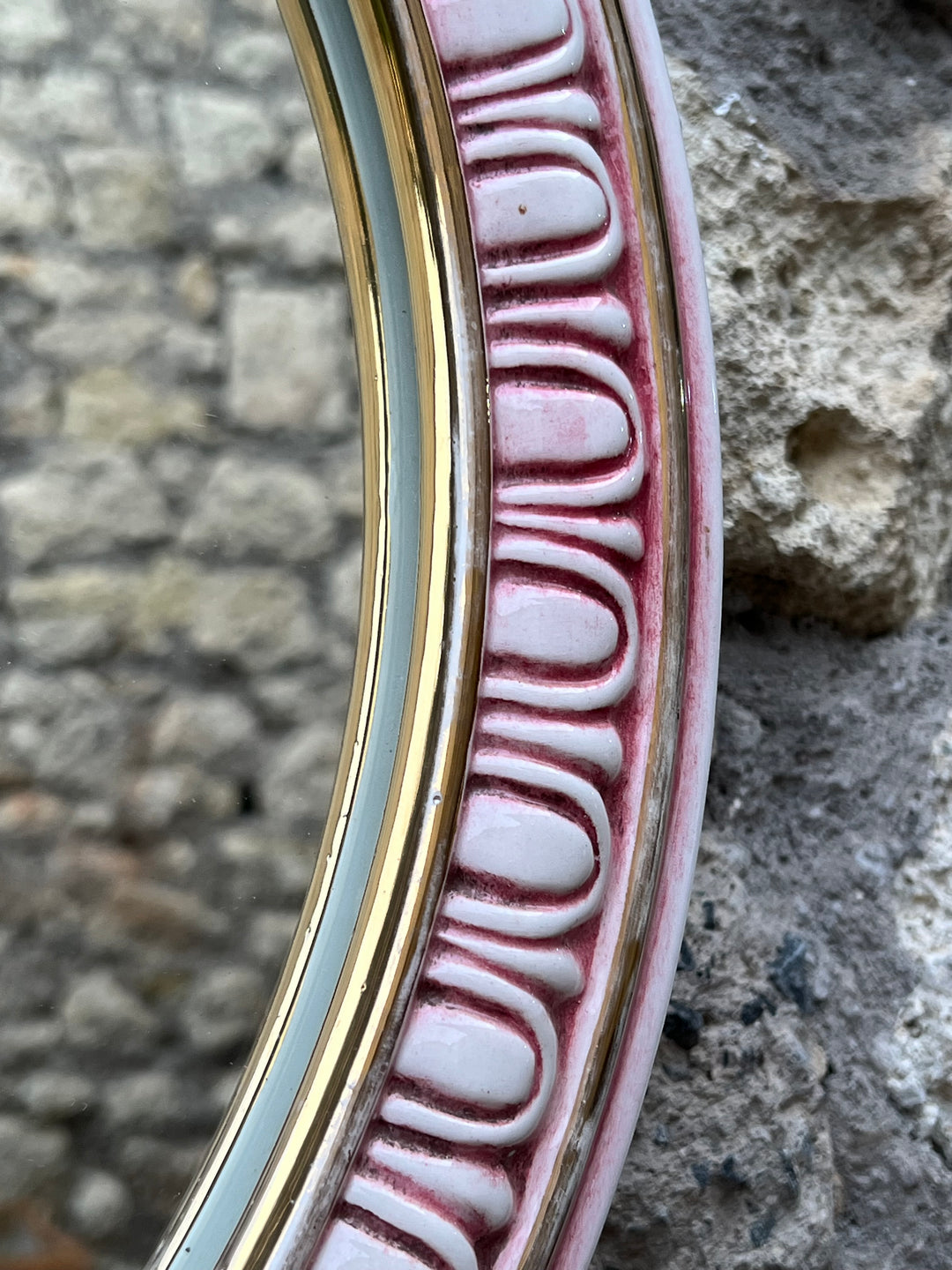 Specchio tondo porcellana Capodimonte