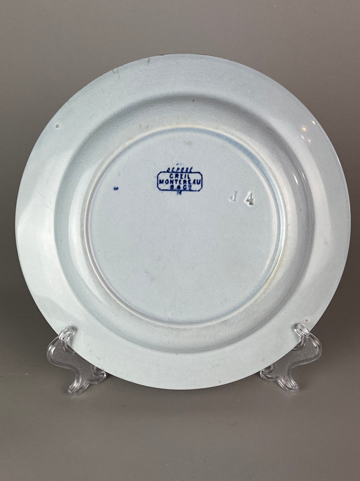 Piatto Creil Montereau in Terraglia Decorazione Blu – XIX secolo