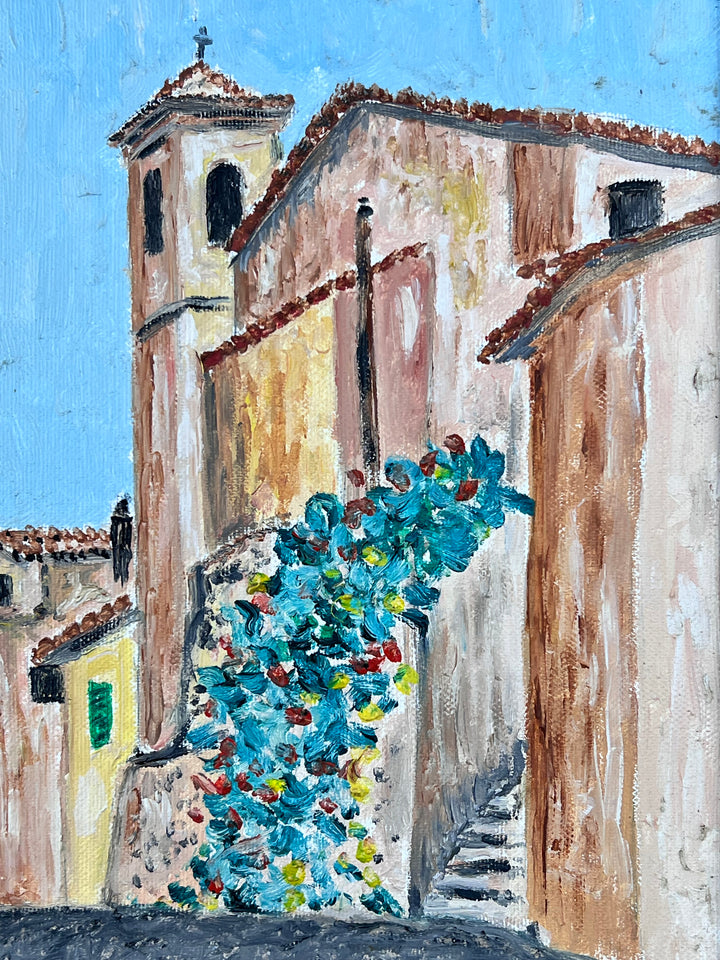 Quadro olio Scorcio cittadino