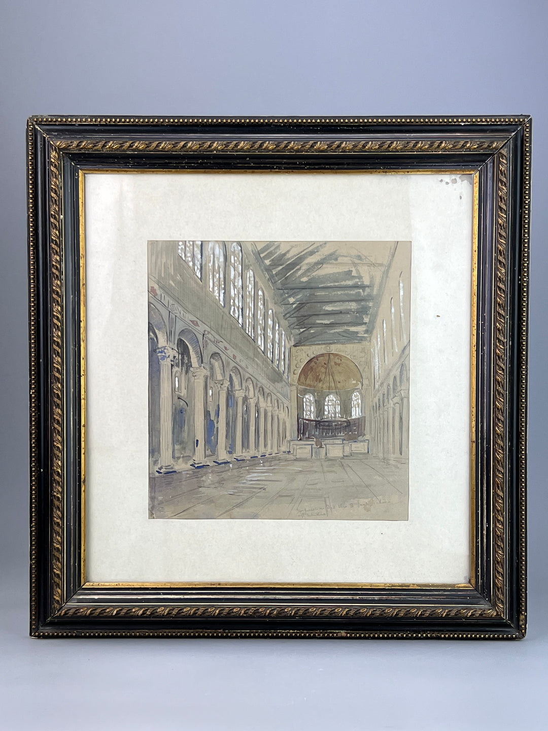 Acquarello Interno della Basilica di Santa Sabina all’Aventino Roma
