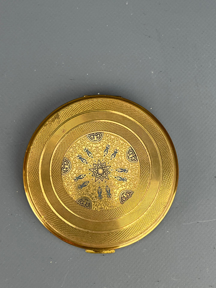 Portacipria vintage metallo dorato decorato
