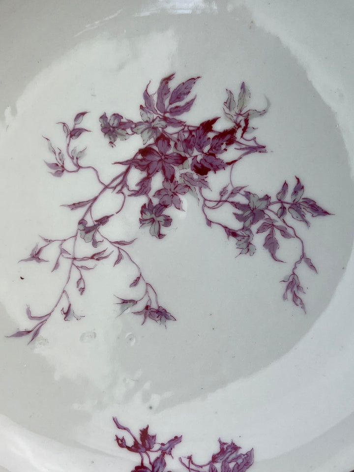 Alzata in porcellana Richard Ginori con decoro floreale viola