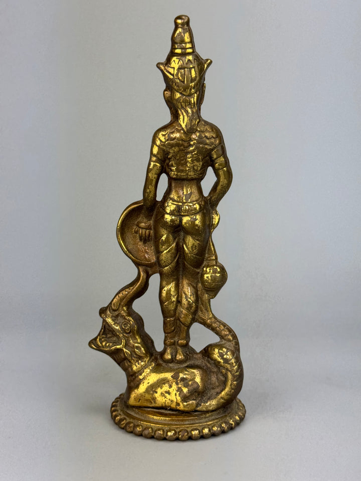 Coppia di statue balinesi in ottone figure tradizionali