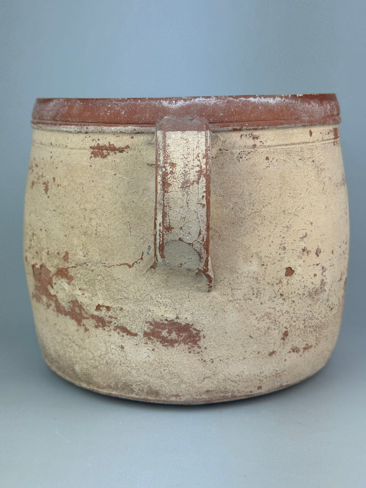 Contenitore rustico vintage in terracotta con due manici