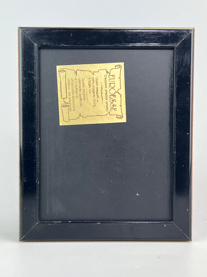 Scatola in legno radica con pannello in argento 999 e foglia oro EUROESSE