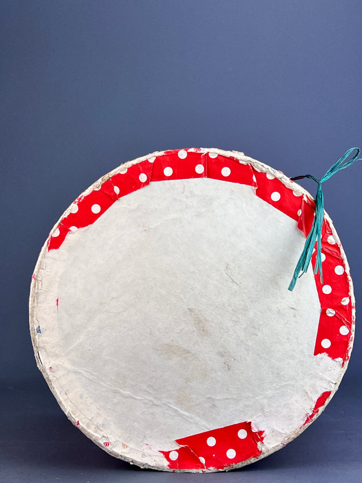 Scatola Cappelliera cartone rosso a pois vintage