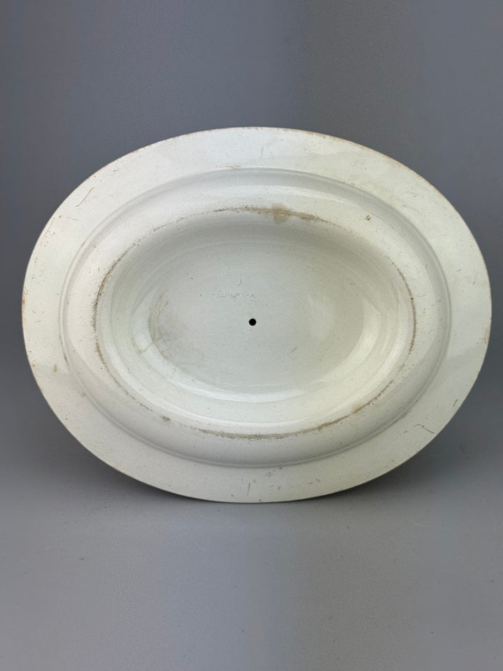 Zuppiera in ceramica Wedgwood bianca con cucchiaio vintage