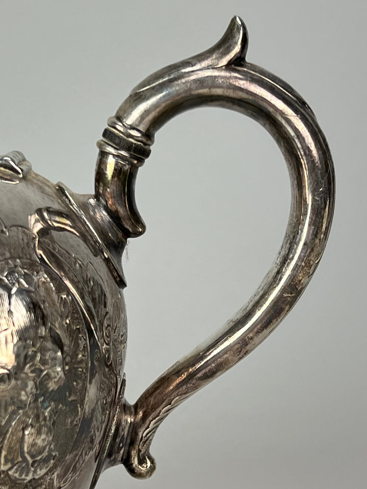 Teiera inglese silverplated decoro inciso
