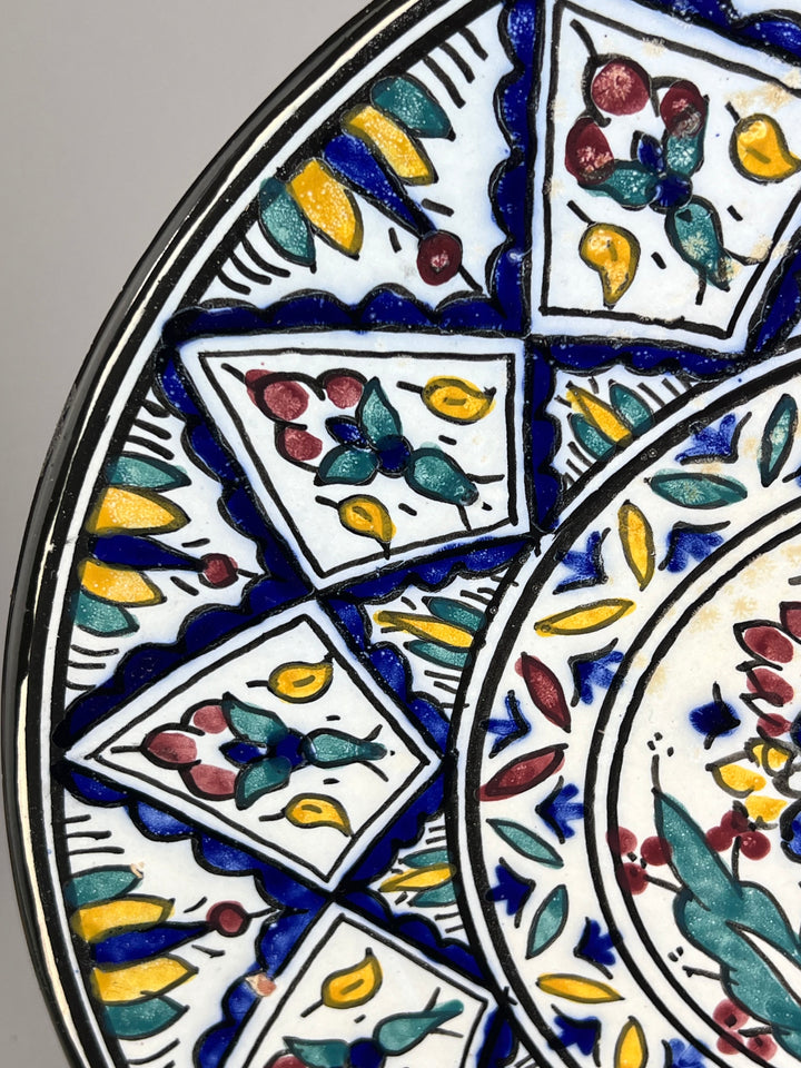 Piatto da parete in ceramica decorata stile marocchino Safi