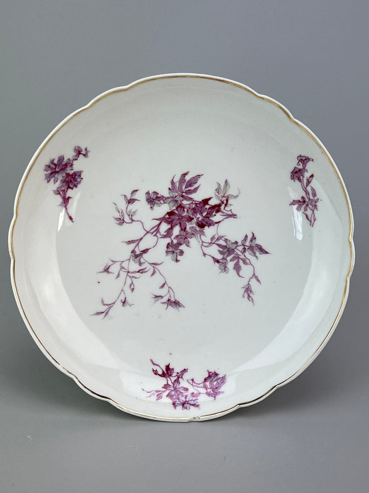 Alzata in porcellana Richard Ginori con decoro floreale viola