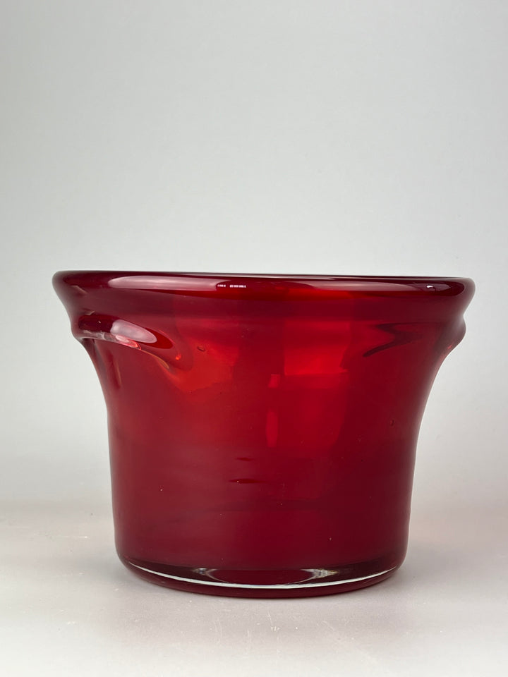 Secchiello da Ghiaccio in Vetro Rosso – Design Vintage