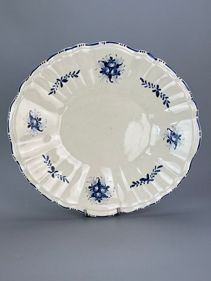 Vassoio in Ceramica di Nove – Decoro Blu a Motivo Floreale