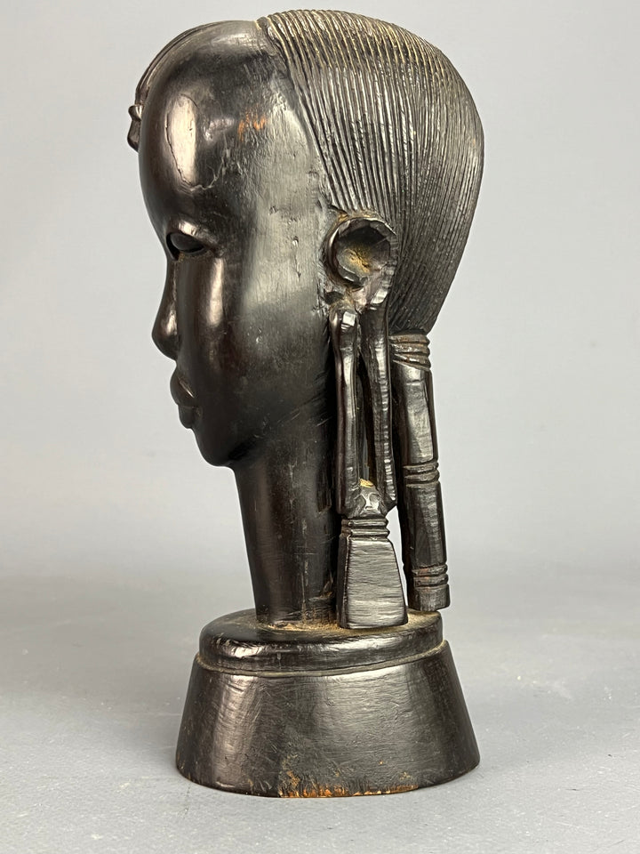 Statuetta africana Busto ebano intagliato