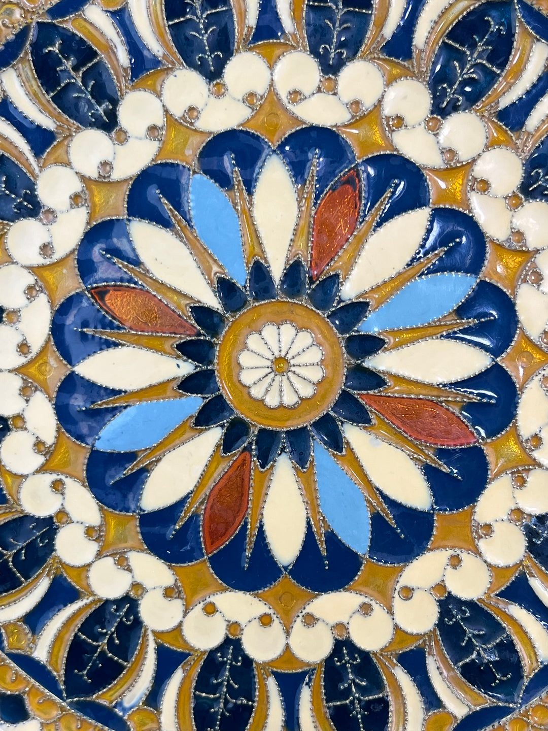 Piatto da parete marocchino in ottone smaltato