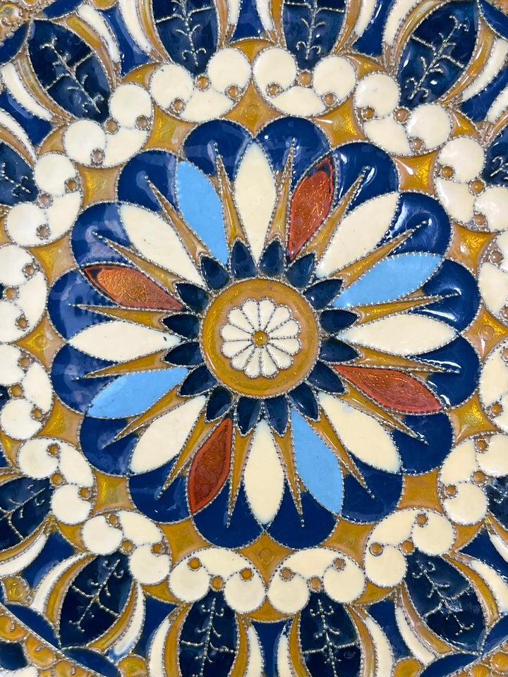 Piatto da parete marocchino in ottone smaltato