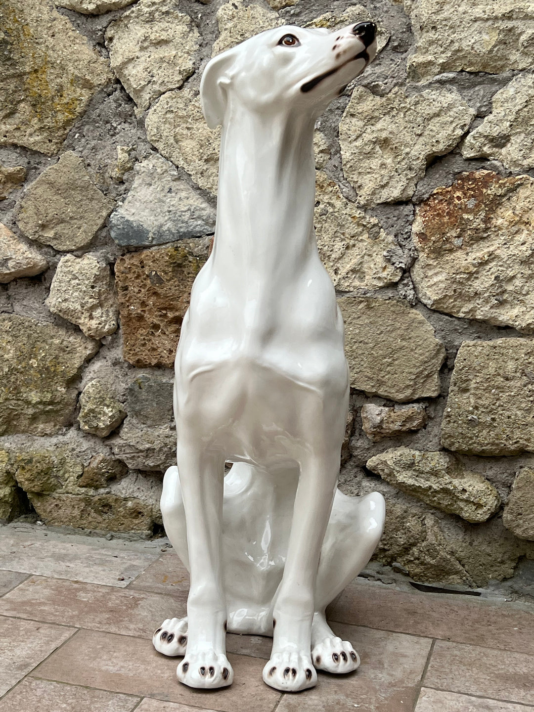Statua Levriero ceramica metà secolo