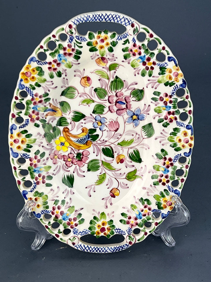 Piatto ovale ceramica floreale portoghese