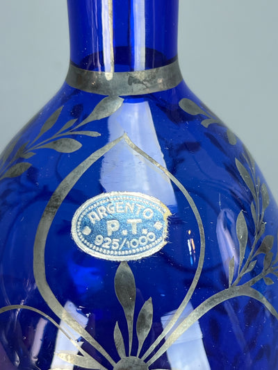 Bottiglia rosolio blu argento