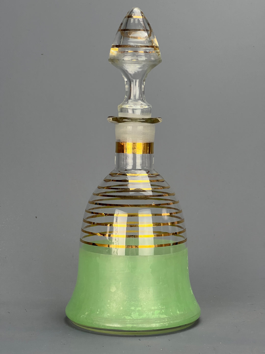 Bottiglia rosolio verde e dorato