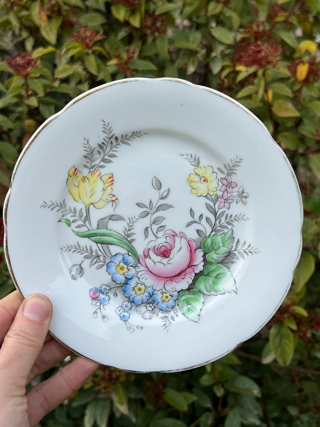 Trio tazza da tè in porcellana inglese Royal Stafford