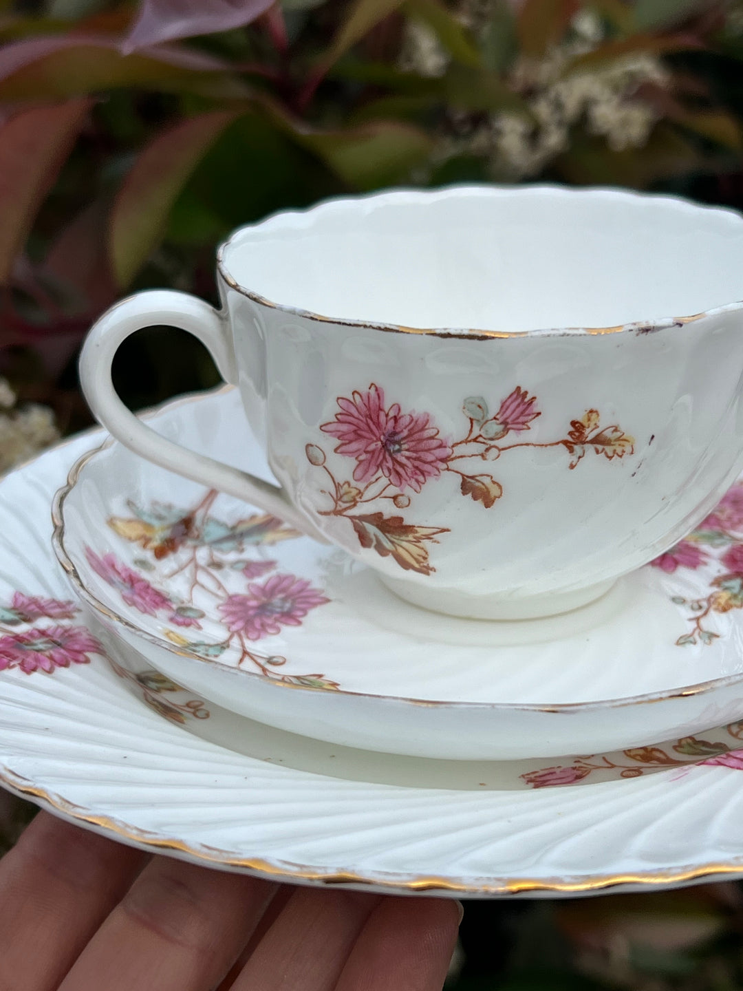 Trio tazza da tè in porcellana inglese