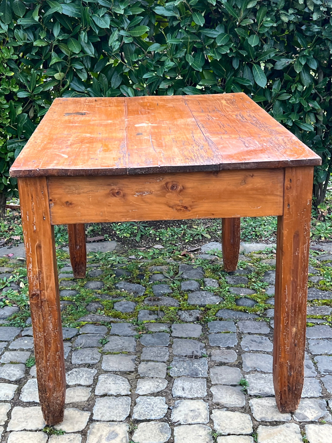 Tavolo vintage in legno massello con cassetto – Artigianato rustico italiano