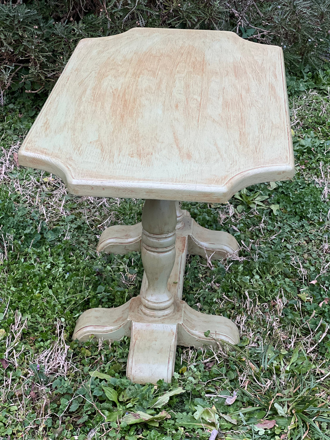 Tavolino da Salotto in Legno Massello – Verde Salvia