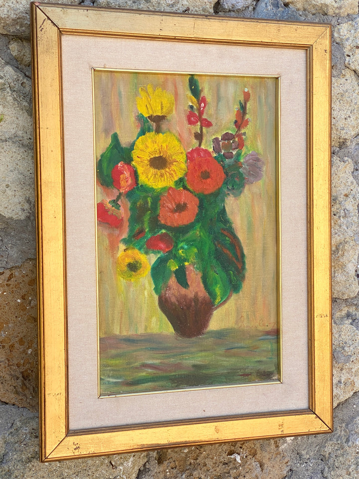 Quadro olio su tela bouquet