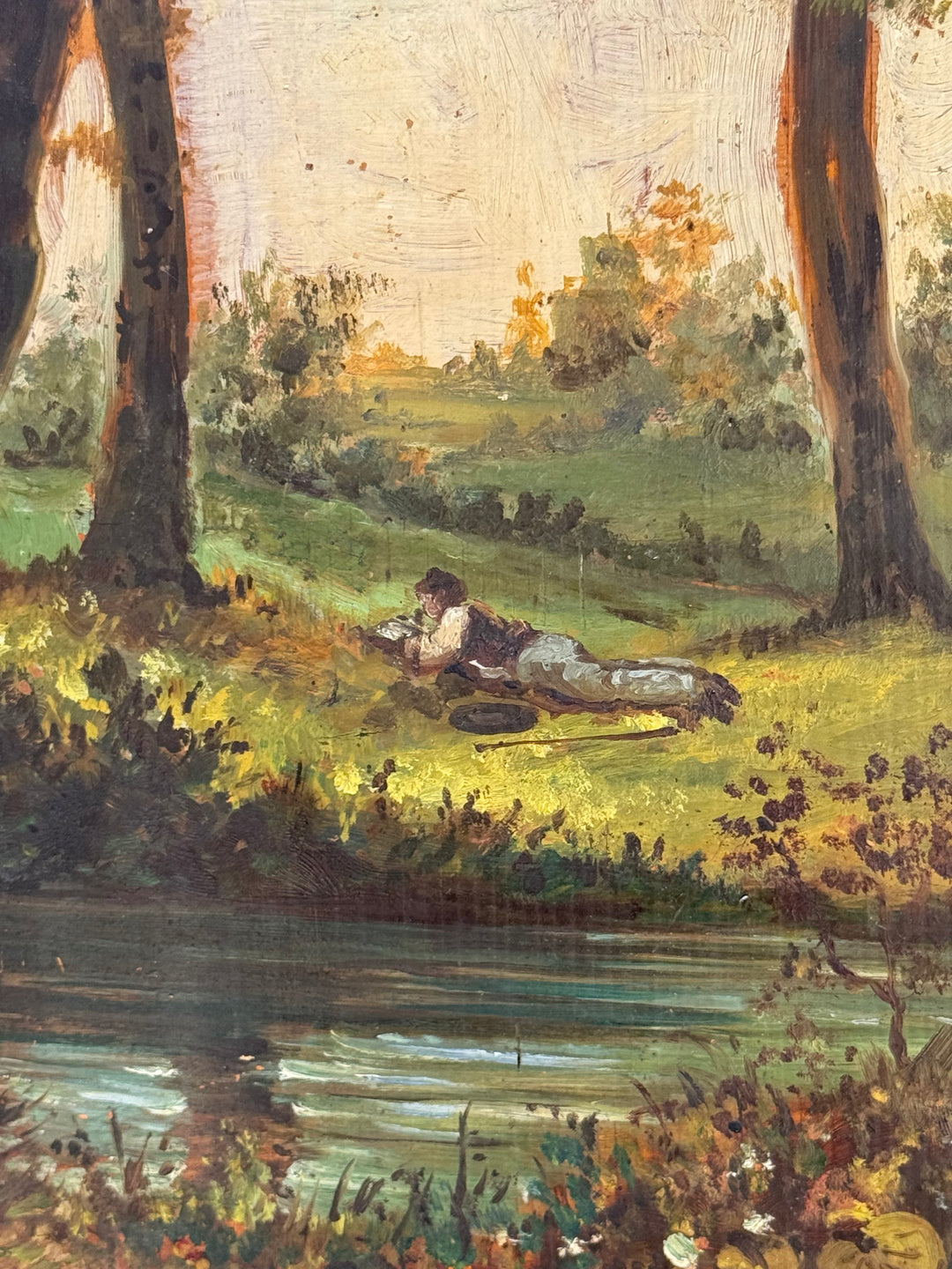 Quadro Antico Olio su Tavola Firmato Brancaccio 1887