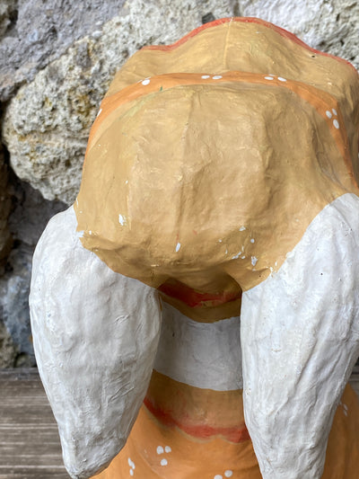 Statuetta Coniglio cartapesta dipinta vintage
