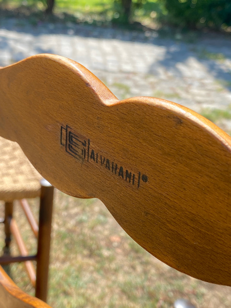 Set Quattro sedie legno paglia Salvarani anni &