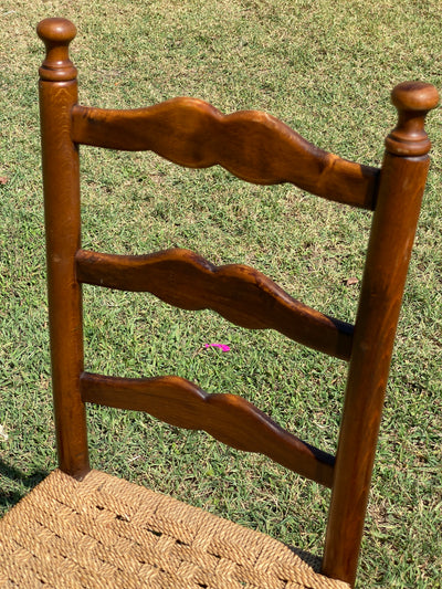 Set Quattro sedie legno paglia Salvarani anni '60