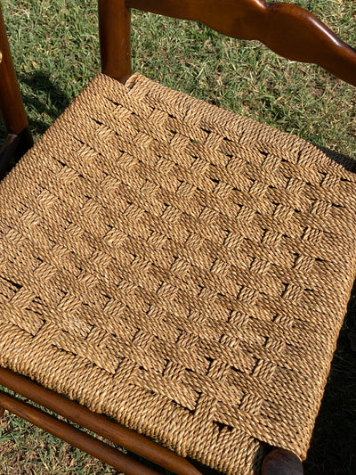 Set Quattro sedie legno paglia Salvarani anni '60