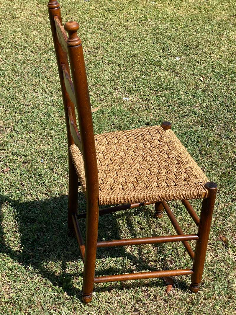 Set Quattro sedie legno paglia Salvarani anni &