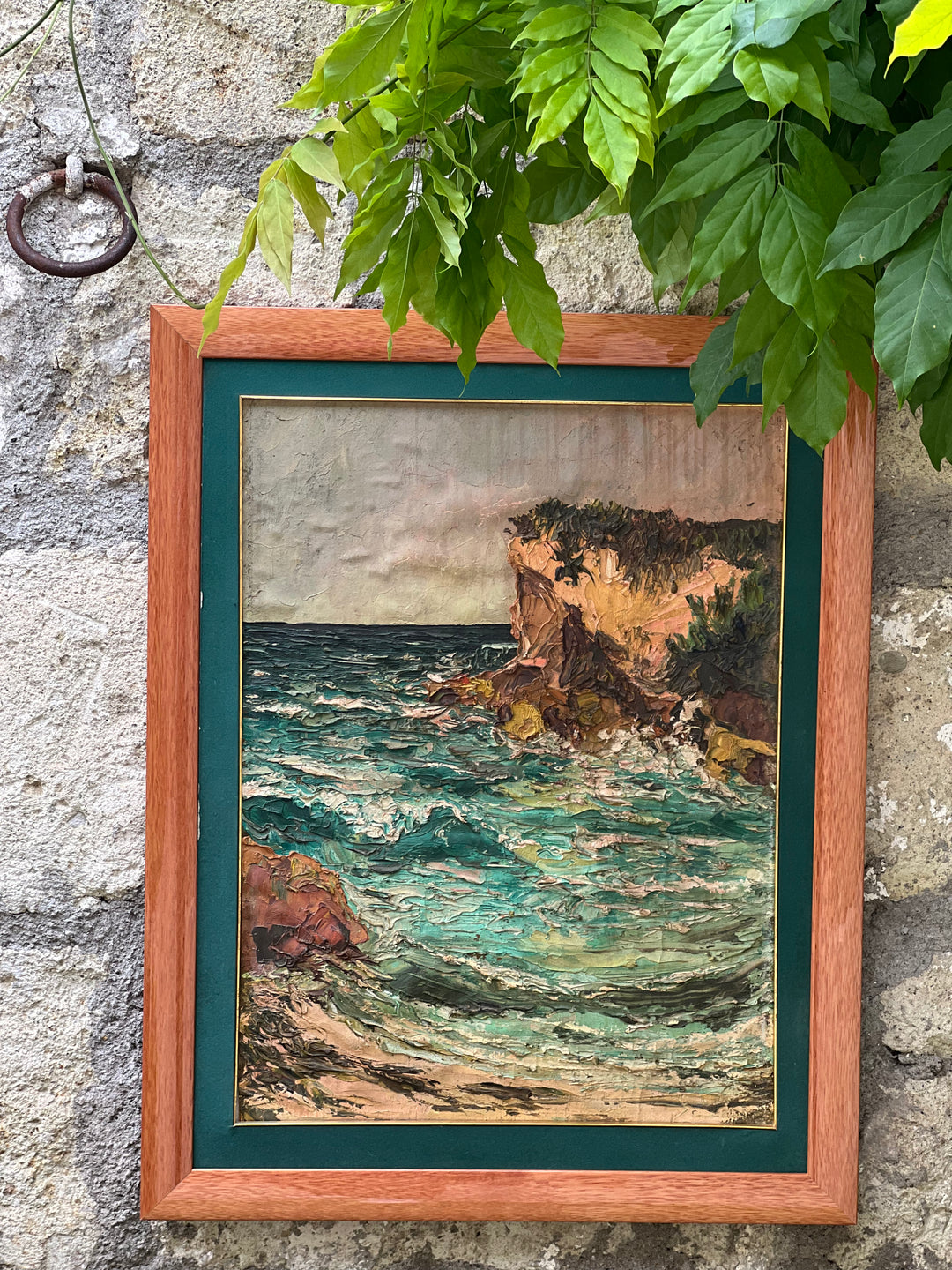 Dipinto a Olio su Tela – Paesaggio Marino con Scogliera