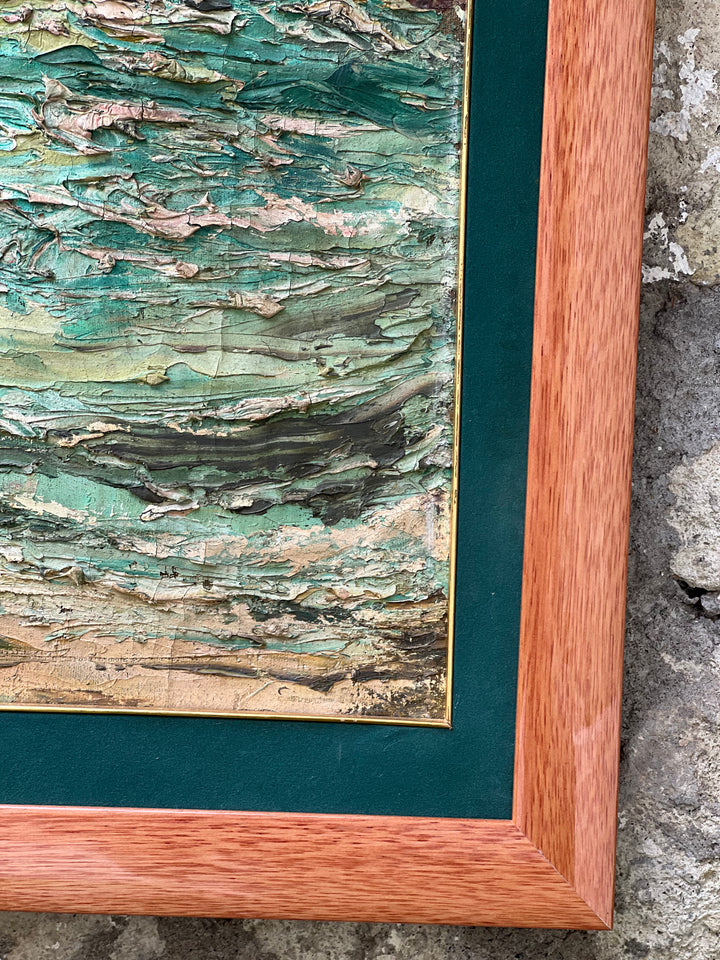 Dipinto a Olio su Tela – Paesaggio Marino con Scogliera