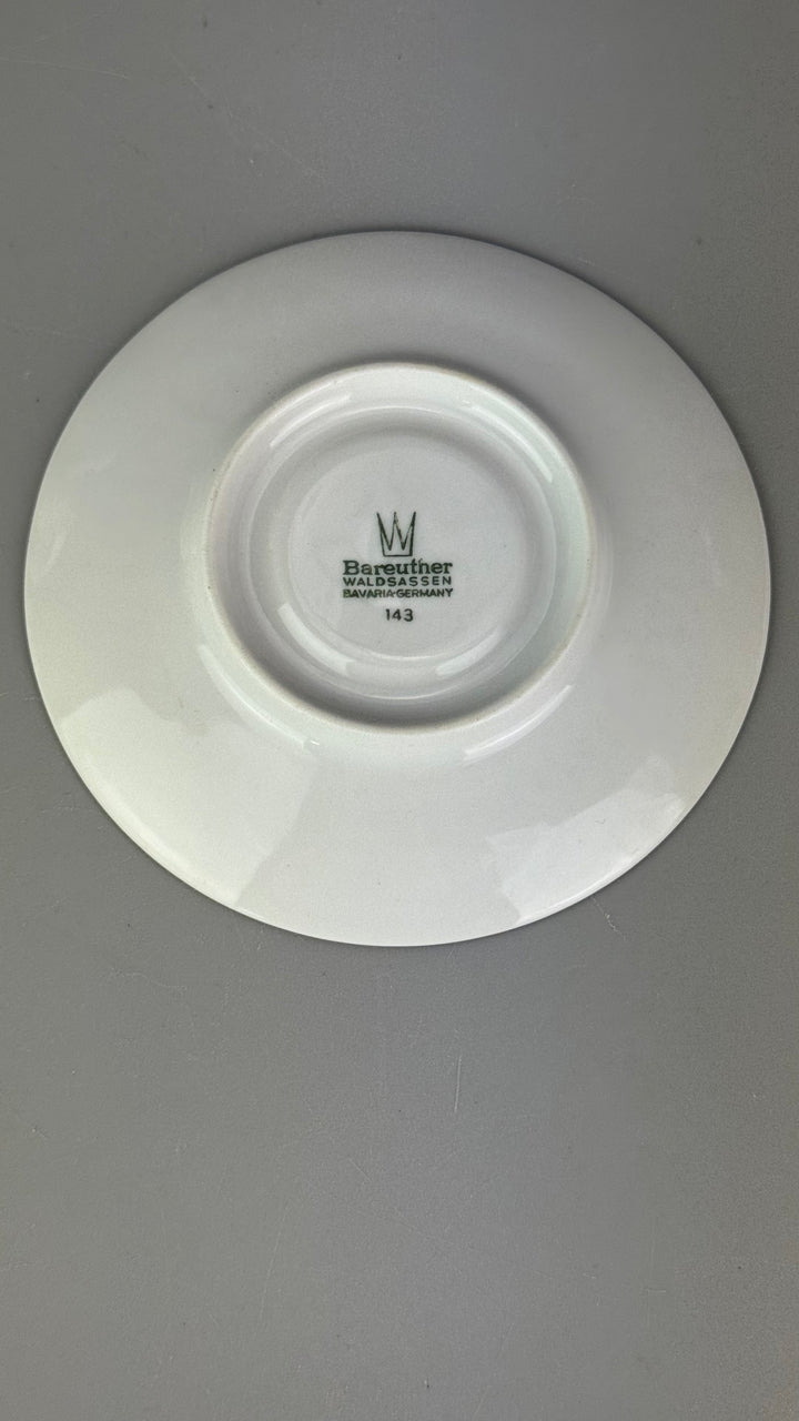 Servizio da caffè vintage Bareuther Waldsassen Bavaria in porcellana bianca e oro 12 persone