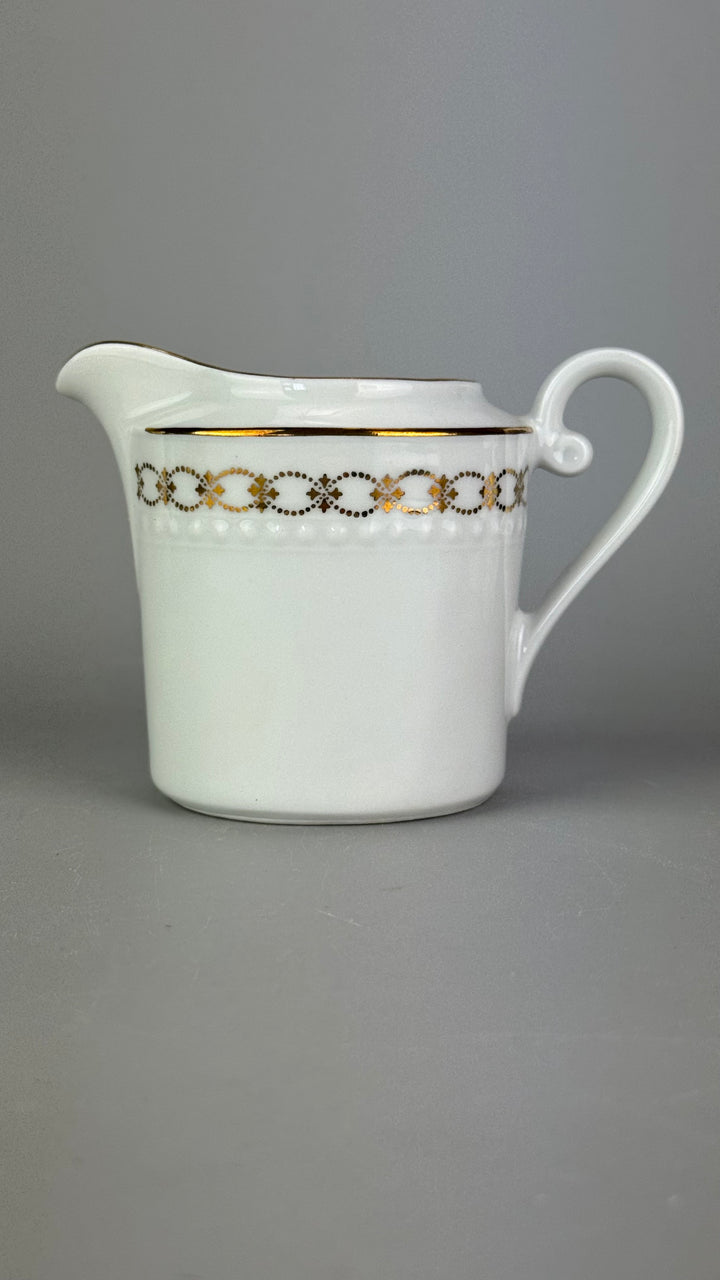 Servizio da caffè vintage Bareuther Waldsassen Bavaria in porcellana bianca e oro 12 persone